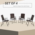 thumbnail image 3 of Outdoor Wicker Dining Chair Set of 4, Rattan Foldable Chair with Steel Frame for Garden, Backyard, Porch, Brown, 3 of 7