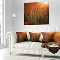 thumbnail image 2 of Designart Dense Poppy Field At Sunset - Floral Throw Pillow - 18x18, 2 of 4