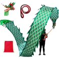 thumbnail image 1 of Dragon Poi Green Dance Dragon Spinning Ribbons, Washable Silk-like Spinning & Shaking Poi Set With Dragon Head, For Belly Dance Dance Colorful Silk Poi Flags, 1 of 7