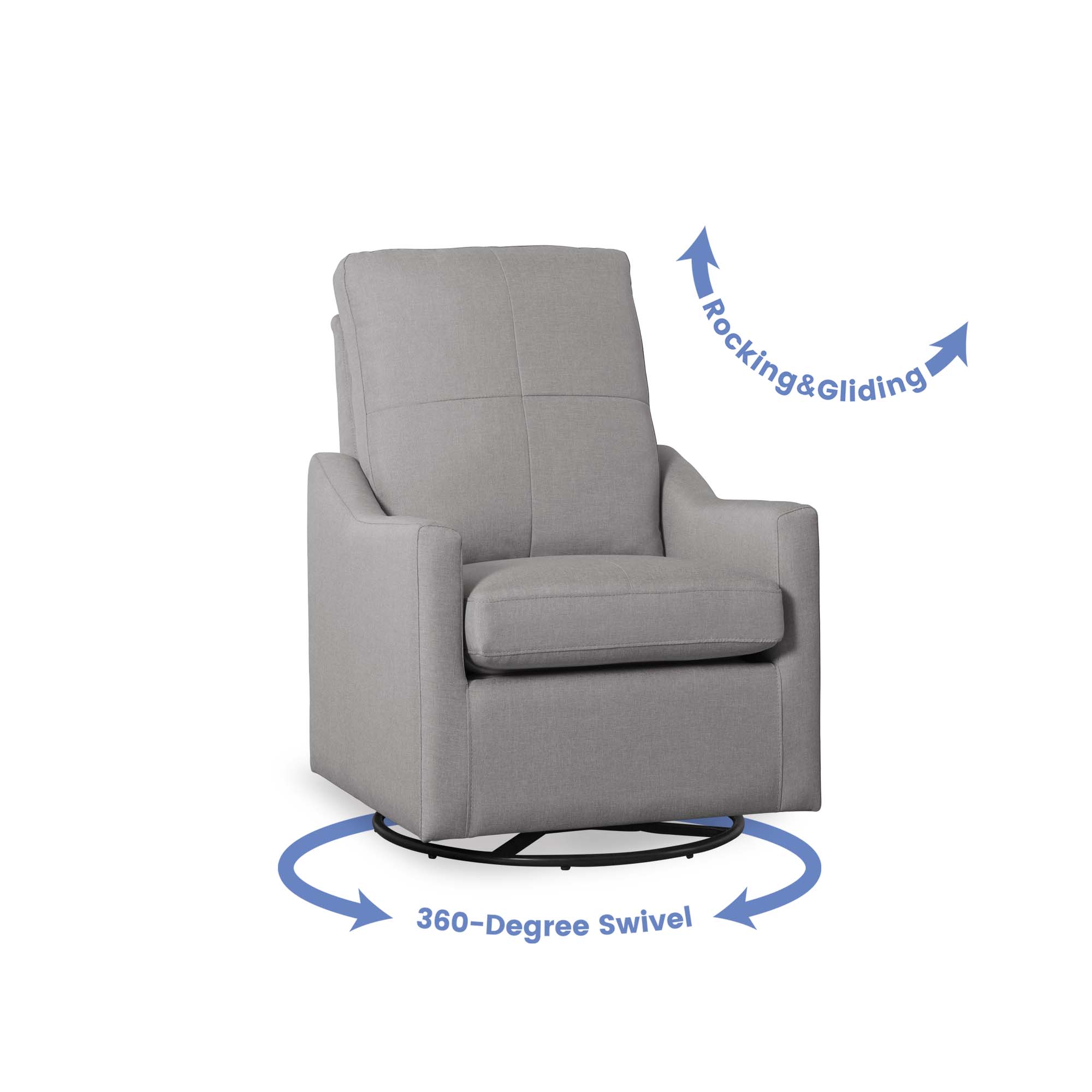 Delta Children Kenwood Slim Glider Swivel Rocker, French Grey photo 6
