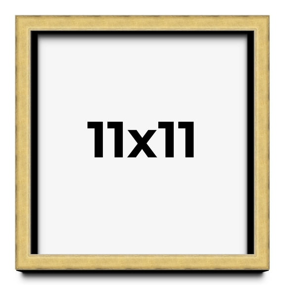 11x11 Shadow Box Frame Gold | 1.375 Inches Deep Real Wood Contemporary Shadowbox Display Frame | UV