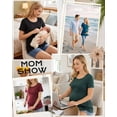 thumbnail image 6 of Bearsland Women's Maternity Nursing Top Side Discreet Zip Short Sleeve Breastfeeding Shirt, 6 of 7