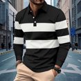 thumbnail image 2 of XIYON Mens Fashion Polo Shirts Men's Fall Winter Long Sleeve Striped Lapel Casual Knitted Shirt Polo Shirt Classic Comfortable Golf Shirts For Men, 2 of 9
