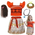 thumbnail image 1 of 2024 Disney Girls Vaiana Fantasy Niños Verano Volador Manga Carnaval Disfraz Niños Princesa Fiesta Elegante Vestido Moana Ropa, 1 of 5