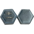 thumbnail image 2 of Velvet Treasures Engagement Ring Box, Double Slots Vintage Hexagon Wedding Jewelry Box for Ceremony, Display & Storage, Light Blue, 2 of 3