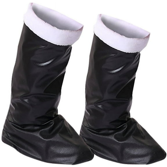 Christmas Santa Boot Covers PU Santa Boots Christmas Footwear for Kids Adults Christmas Carnival Party