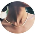 thumbnail image 1 of Collar de cadena de serpiente chapado en oro de 14K/plateado, collar de espiga, collar de oro, collar de mujer de 1,5/3/5MM(W) 14 "/16"(L) Vhermosa WMZL-1671-1, 1 of 4