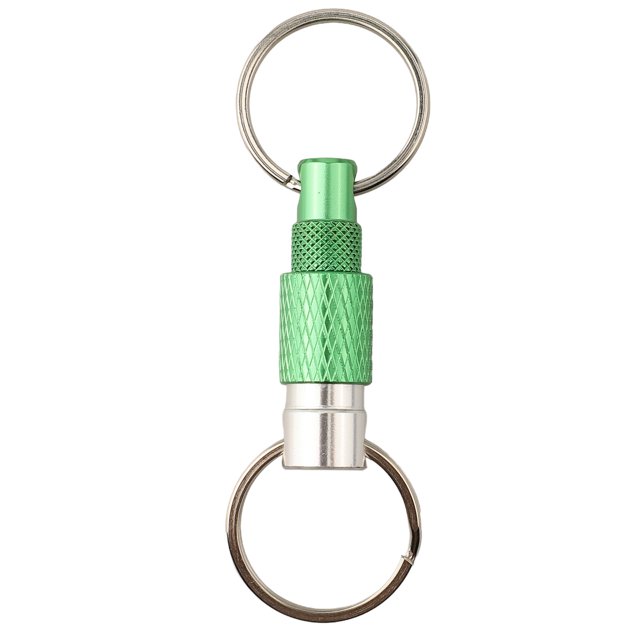 Portable Keychain with Detachable Metal Key Ring For 360° Rotation Dual Ring Buckle green