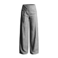 thumbnail image 5 of ClodeEU Women's Plaid High Waist Wide Leg Pants ,Casual Loose Trousers with Pockets Black,Women's Plus L, 5 of 5