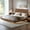 Walnut, variant on Evermagin Queen Size Floating Bed Frame with LED Lights and Charging Station, Heavy Duty Platform Bed Frame with Headboard, No Box Spring Need, Walnut