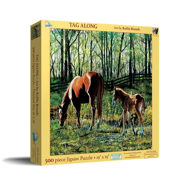 SUNSOUT INC - Tag Along - 500 piece Jigsaw Puzzle for Adults by Artist: Rollie Brandt - Finished Size 18" x 24" - MPN# 50535