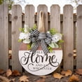 thumbnail image 6 of Wooden Welcome Wreath Round Bow Door Sign 12in – Multicolor Front Door Hanging Decor, Indoor Outdoor Wall Decoration, Rustic Home Party Ornament, 6 of 6