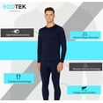thumbnail image 4 of Bodtek Mens Crew Neck Long Johns Base Layer Set (Navy 4X-Large), 4 of 6