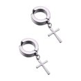 thumbnail image 3 of KAKOWELY Aretes Cruz En Con No Perforado Para Y Mujer Joyería Resistente Y, 3 of 8