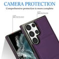 thumbnail image 3 of Wallet Case for Samsung Galaxy S22 Ultra with Credit Card Slot, PU Leatehr Phone Case with Stand RFID Blocking Shockproof Back Cover for Samsung Galaxy S22 Ultra for Women Men, Darkpurple, 3 of 5