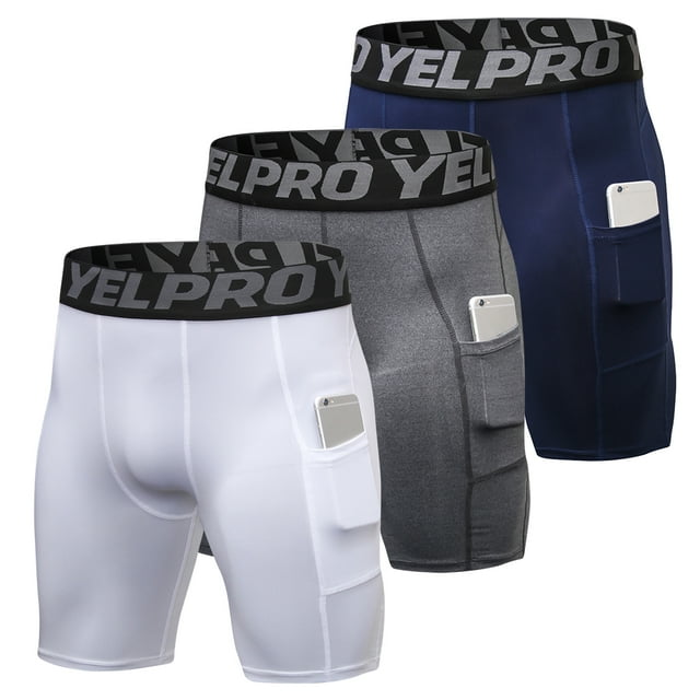 Labymos 3 Pack Men Sports Shorts Active Workout Underwear with Pocket