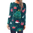 thumbnail image 4 of Aloohaidyvio Christmas Tops,Womens Christmas Blouse Tops Casual Sleeve Open Button Round Neck Loose Shirt, 4 of 6