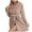 Beige, variant on Women's Solid Coral Long Sleeve Knee-Length Bathrobe Beige S