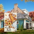 thumbnail image 3 of Hello Fall Gnome Garden Flag 12.5x18 Double Sided Burlap, Pumpkin Sunflower Garden Yard Flags for Thanksgiving Rustic Seasonal Outside Outdoor House Decoration (ONLY FLAG), 3 of 6