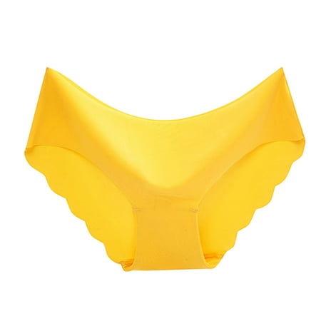 

ZMHEGW Womens Underwear Seamless Non-Trace Ice Silk Breathable Midwaist Solid Color Underwears