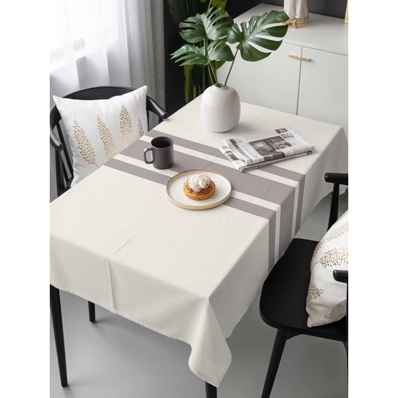 Simple Farmhouse Style, Tablecloth Rectangle Table Cloths 54x108, Waterproof Tablecloth Outdoor Table Cloth, Abstract Grey Geometric Stripe Washable Table Cover for Kitchen Dinning Party