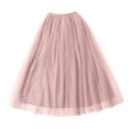 thumbnail image 3 of Telankuip Womens a Line Maxi Tulle Tutu Skirts for Prom Party Layered Mesh Elasti High Waisted Bow Belt Lightweight Flowy Long Skirt Trendy Solid Color Carnival Holiday Outfits Light Pink One Size, 3 of 3