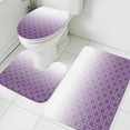 thumbnail image 4 of Abstract Texture Bathroom Rugs Set Classic Purple Gradient Line Non Slip Absorbent Soft Bath Mats 3 Piece Set with Bathroom Rug, U-Shaped Floor Mat, Toilet Seat Cover Large Size, 4 of 9