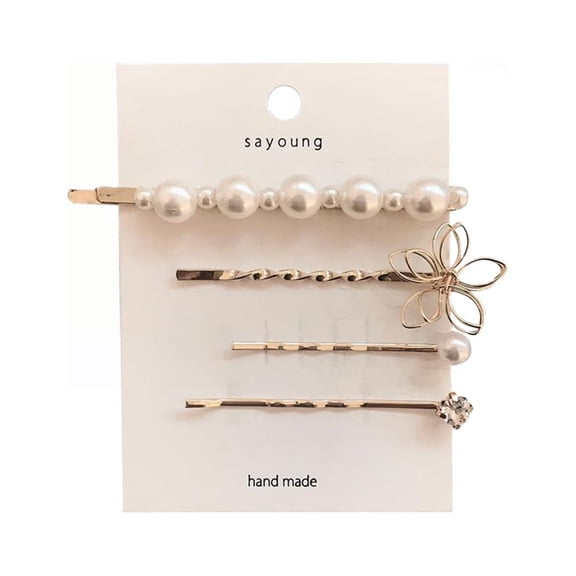 Hemobllo Side Hair Clips for Women Alloy Holds Hair for Women Meeting 4 Pcs