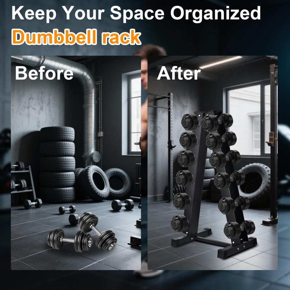 ZHAO Weight Storage Racks Heavy Duty A-Frame Dumbbell Holder Weight Stand Store 6 Pairs of Dumbbells Tree Shape Space Saver for Home Gym Workout effective