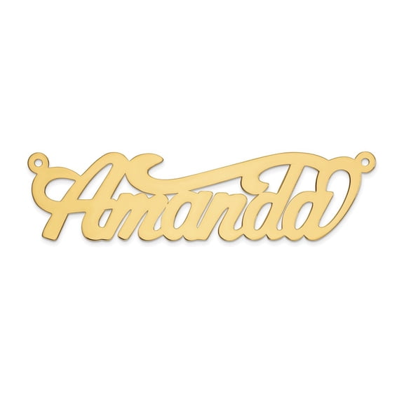 14K Yellow Gold Charm Pendant .013 Gauge Polished Name Plate