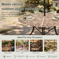 thumbnail image 6 of Round Outdoor Tablecloth with Umbrella Hole and Zipper, Botanical Rose Bud Tablecloth with Elastic Waterproof, Vintage Brown Floral Leaves Farmhouse Patio Table Covers for 55" - 60" Pool Tables, 6 of 9