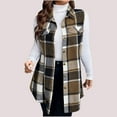 thumbnail image 2 of Edvintorg Vests for Women 2025 Trendy Breasted Plaid Shirt Jacket Sleeveless Casual Lapel Shirt Coat Waistcoat Fall Winter Outerwear, 2 of 6