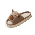 thumbnail image 2 of Zunfee Women's Bear Slippers - Cozy Open Toe, Non-Slip Thick PVC Sole, Coffee Color, US Size 9 (EU 40) for Indoor & Casual Outdoor Use, 2 of 5