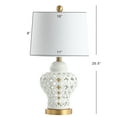 thumbnail image 5 of JONATHAN Y Quatrefoil Fretwork 20.5" Pierced Ginger Jar Ceramic/Metal LED Table Lamp, White, JYL6210A, 5 of 9