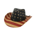 thumbnail image 2 of Fewfanhot American Flag Cowboy Hat, Patriotic Star & Stripes Western Hat with Star Studded Band, 4th of July Independence Day Hats, 2 of 2