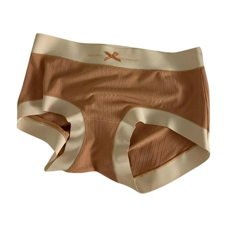 BYOIMUD Women s Seamless Panty Breathable Cotton Stretch Underwear Stretch Hipster Brief for Ladies Cute Clothes Gift for Women 2023 Fashion Orange M