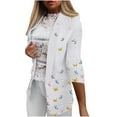 thumbnail image 2 of AOOCHASLIY 2023 Women Tops Women Business Attire Printed Long Sleeve Slimming Cardigan Suit Pocket Coat Top, 2 of 5