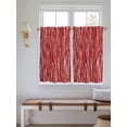 thumbnail image 2 of Red Striped Bathroom Window Curtain, Classic Minimalist Waves Lines Pattern Light Filtering Coffee Kitchen Curtains, Bedroom Living Room Curtains 2 Panel 84"x54", 2 of 6