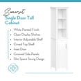 thumbnail image 4 of RiverRidge Somerset 1-Door Tall Bathroom Linen Storage Cabinet Organizer Shelf - White, 4 of 8