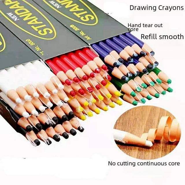 STANDARD8000 lápiz de dibujo, lápiz de dibujo, rollo de papel, lápiz de cera, 10 colores