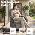 thumbnail image 5 of POCASSY 3PCS Outdoor Swivel Chair Set with Side Table, All Weather Wicker Patio Swivel Chairs with 2-tier Side Table for Porch Garden Balcony - Gray, 5 of 18