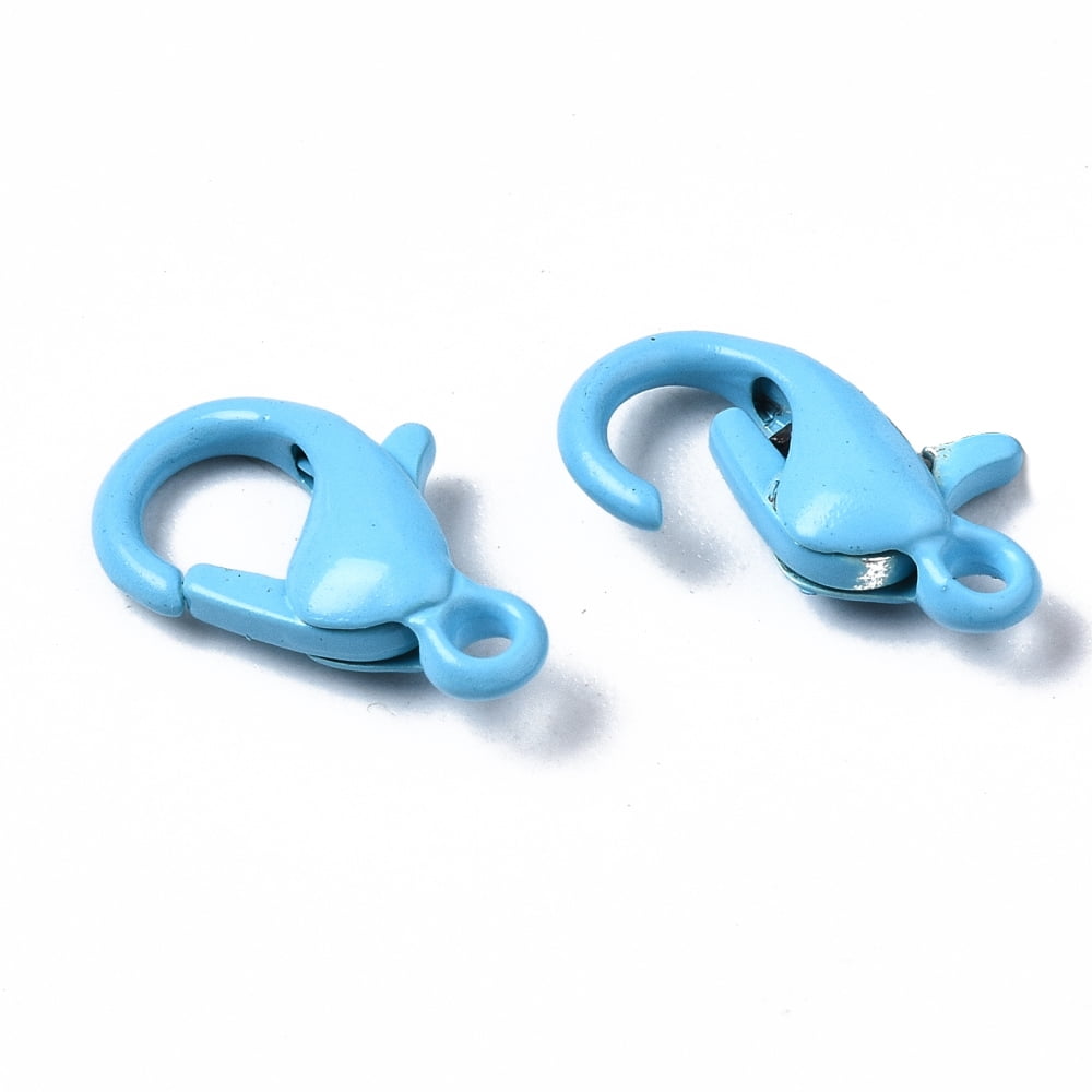 1000pc Spray Painted Eco-Friendly Alloy Lobster Claw Clasps Cadmium Free & Nickel Free & Lead Free Mixed Color 12.5x8x3mm Hole: 1.2mm
