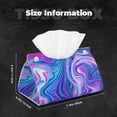 thumbnail image 5 of Fuzoiu Swirl Blue And Purple Print Tissue Box Cover, PU Leather Tissue Holder,Decorative Facial Paper Organizer for Bathroom Living Room Bedroom Countertop Office Desk Car Home, 5 of 7
