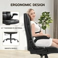 thumbnail image 5 of Executive Office Chair, Velvet Ergonomic Comfy Desk Chair, High Back Computer Chair with Adjustable Tilt Angle and Flip-up Arms (Without Footrest Black), 5 of 15