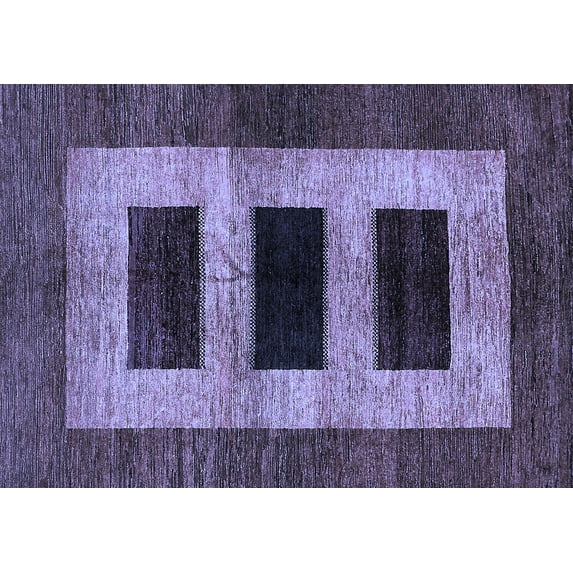Ahgly Company Machine Washable Indoor Rectangle Abstract Blue Modern Area Rugs, 2' x 5'
