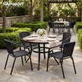 thumbnail image 4 of NAPWANT Outdoor Rattan Patio Dining Chairs Set of 4, Stackable All-Weather Wicker Chairs with Steel Frame for Garden, Deck, Backyard, Black, 4 of 10