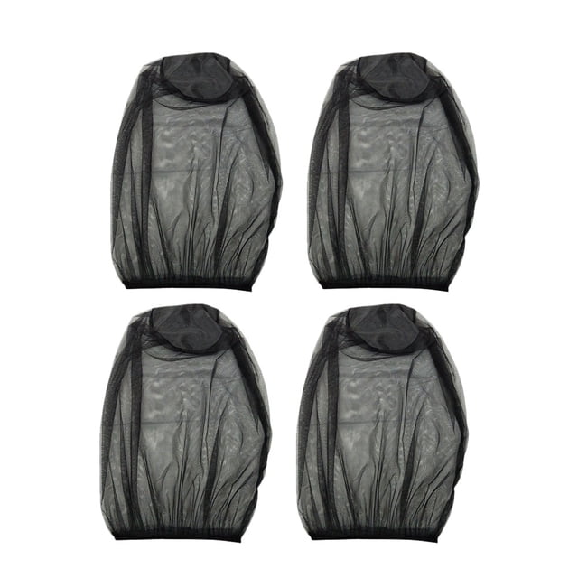 4pcs Mosquitera para la cabeza Red de malla para la cara Red de protección para el sol para senderismo al aire libre Camping Escalada Caminar Mosquito Mosca Insectos Prevención de insectos (Negro)