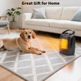 thumbnail image 4 of Efficient Outdoor Patio Heater – Portable Electric Space Heater – 1500W/750W Fast Heating, Adjustable Thermostat – Black, With Handle, 4 of 9