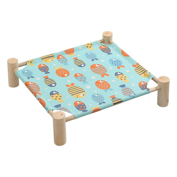LAMIRO Cat/Dog Bed Hammock Cat Bed Wooden Dog Elevated Indoor Outdoor Beds Raised Cat Cots Furniture Pet Bed Puppy Bed Portable Breathable Mesh Cat Beds for Small Animals