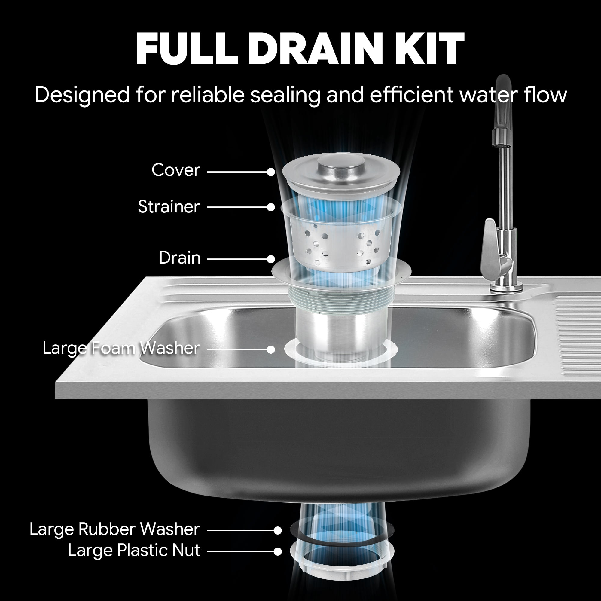 Feasto Freestanding Utility Sink with Storage Cabinet L35.4” x W24”